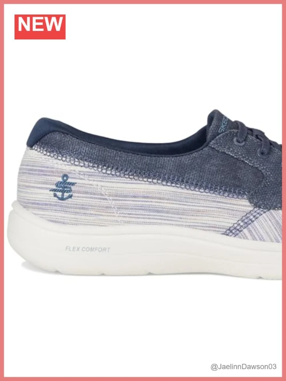Women's Striped Metallic Canvas Boat Shoes, No Tie Fit, Air-Cooled Cushioned